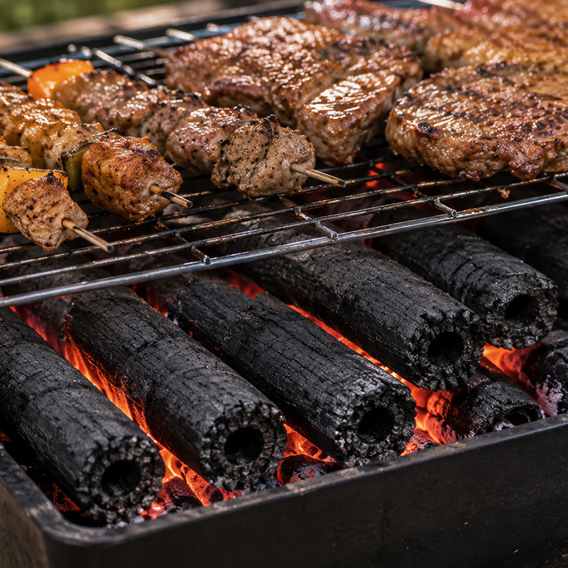Cylindrical Sawdust Briquette Charcoal for Barbecue
