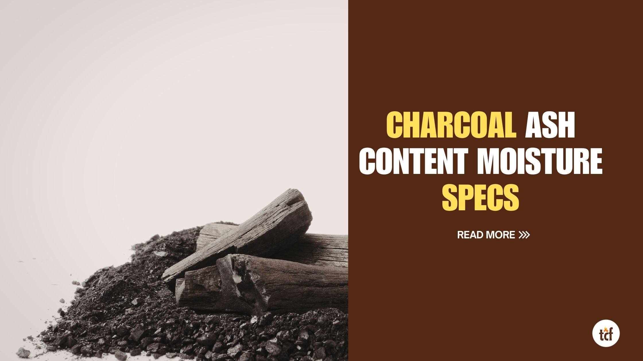 Charcoal Ash Content Moisture Specs