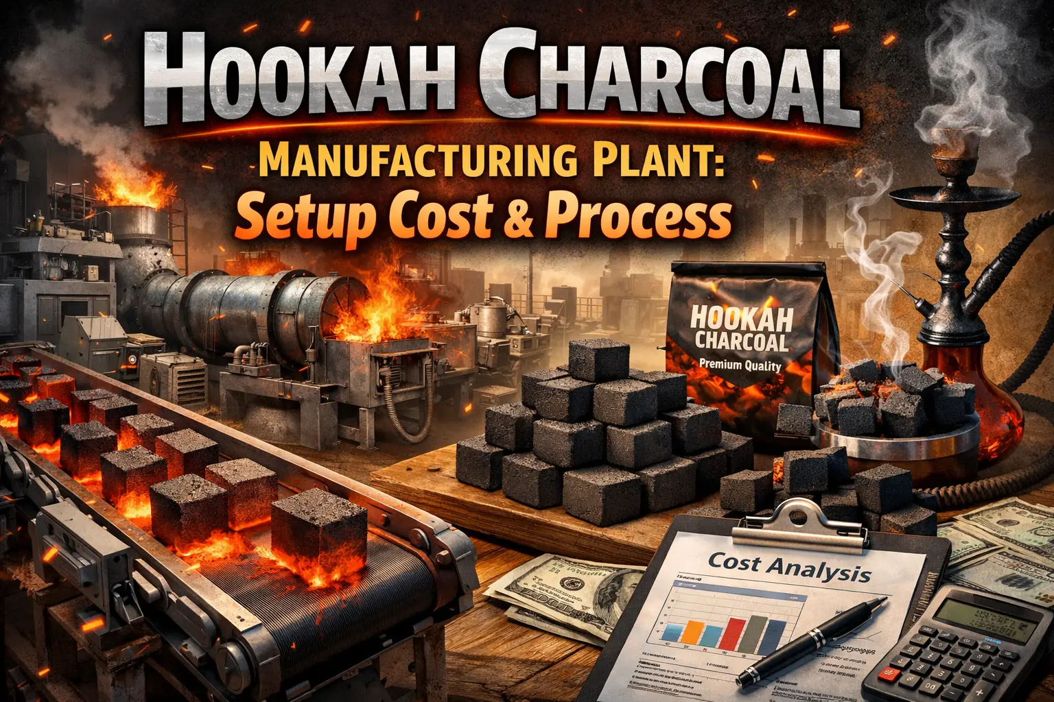Hookah Charcoal Manufacturing Plant Setup Cost, Process