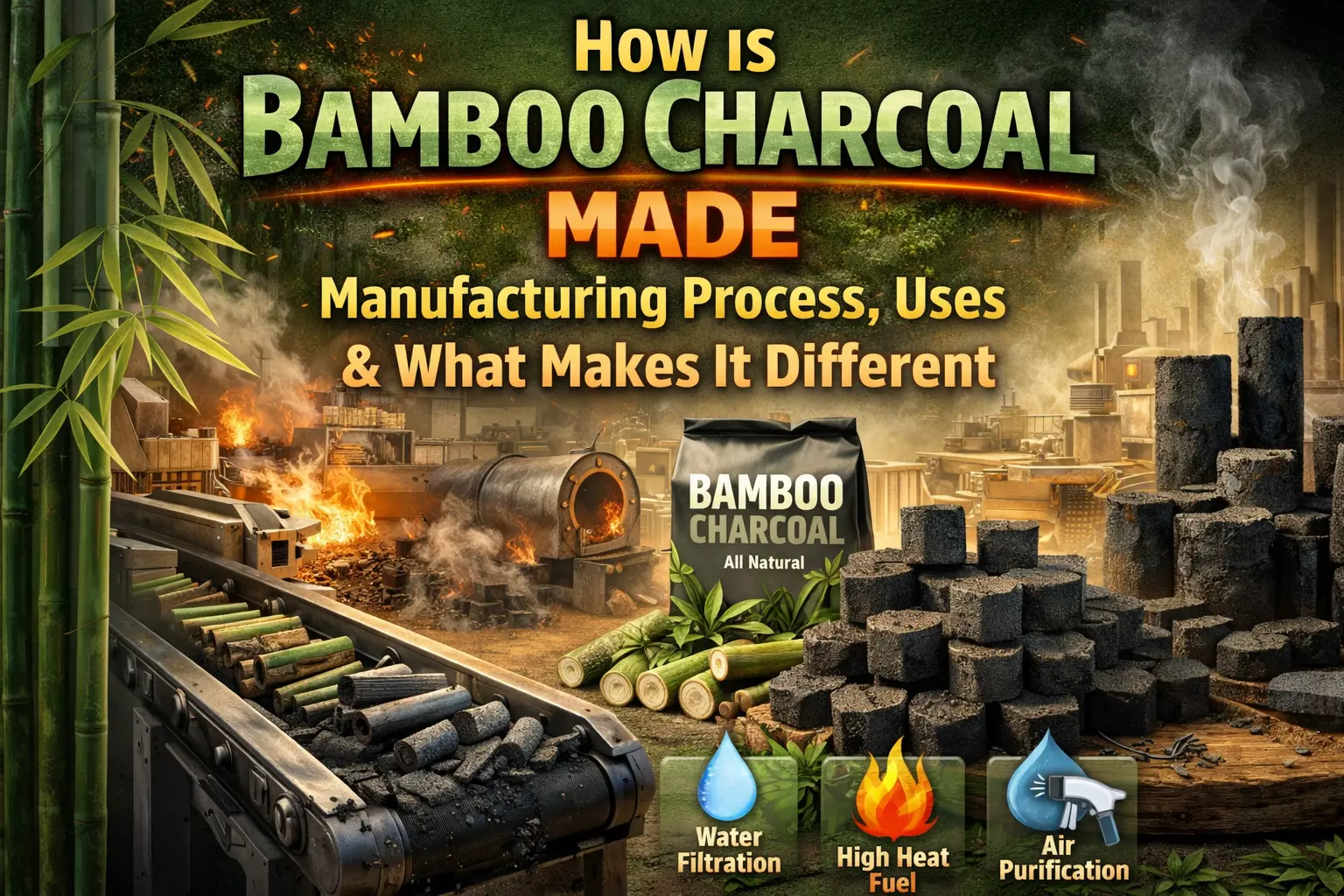 How is Bamboo Charcoal Made​ Manufacturing Process, Uses & What Makes It Different
