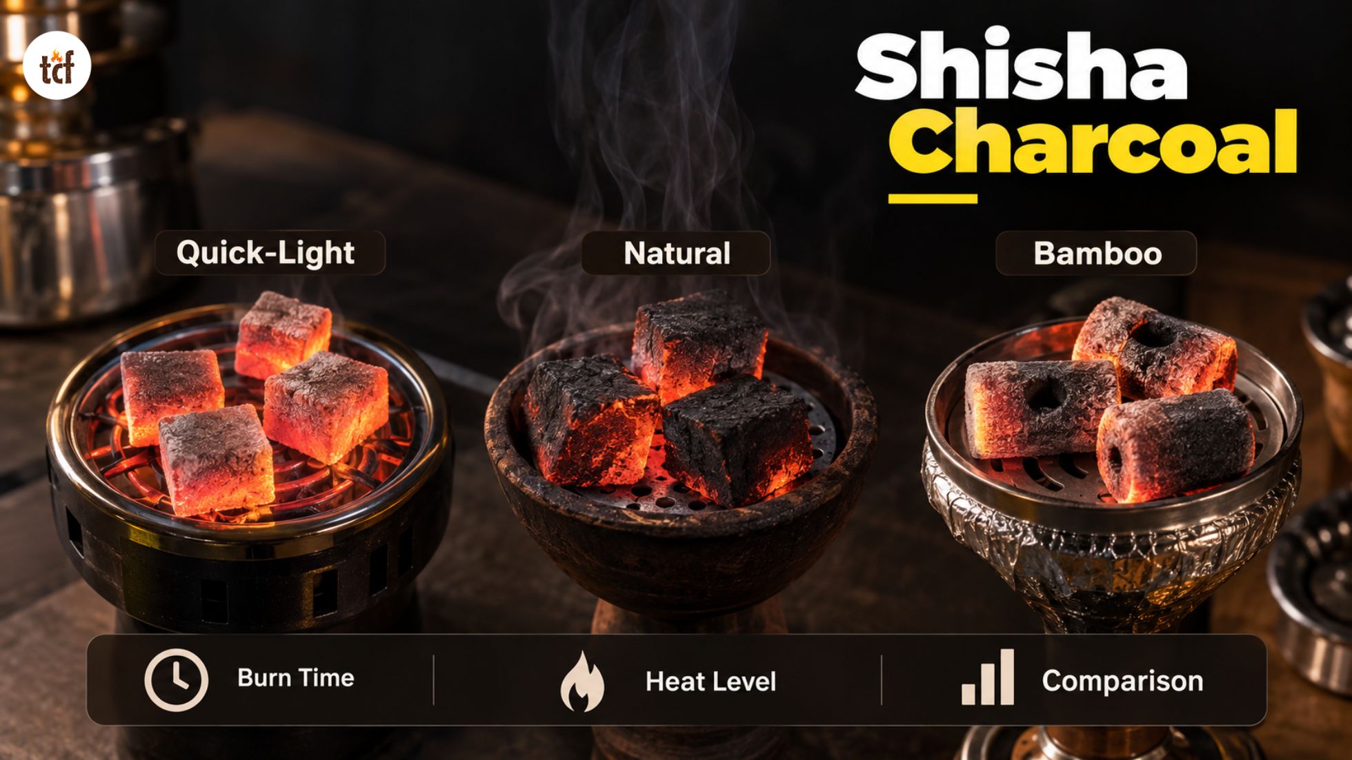 Shisha charcoal burn time and heat comparison