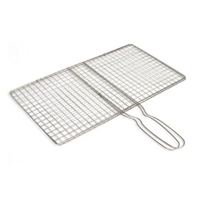 Stainless Steel BBQ Grill Basket with Handle (3)