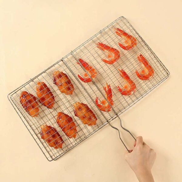 Stainless Steel BBQ Grill Basket with Handle (5)